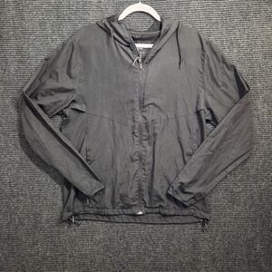 Large Billabong Women's Windbreaker Jacket Black Full Zip Gently Used